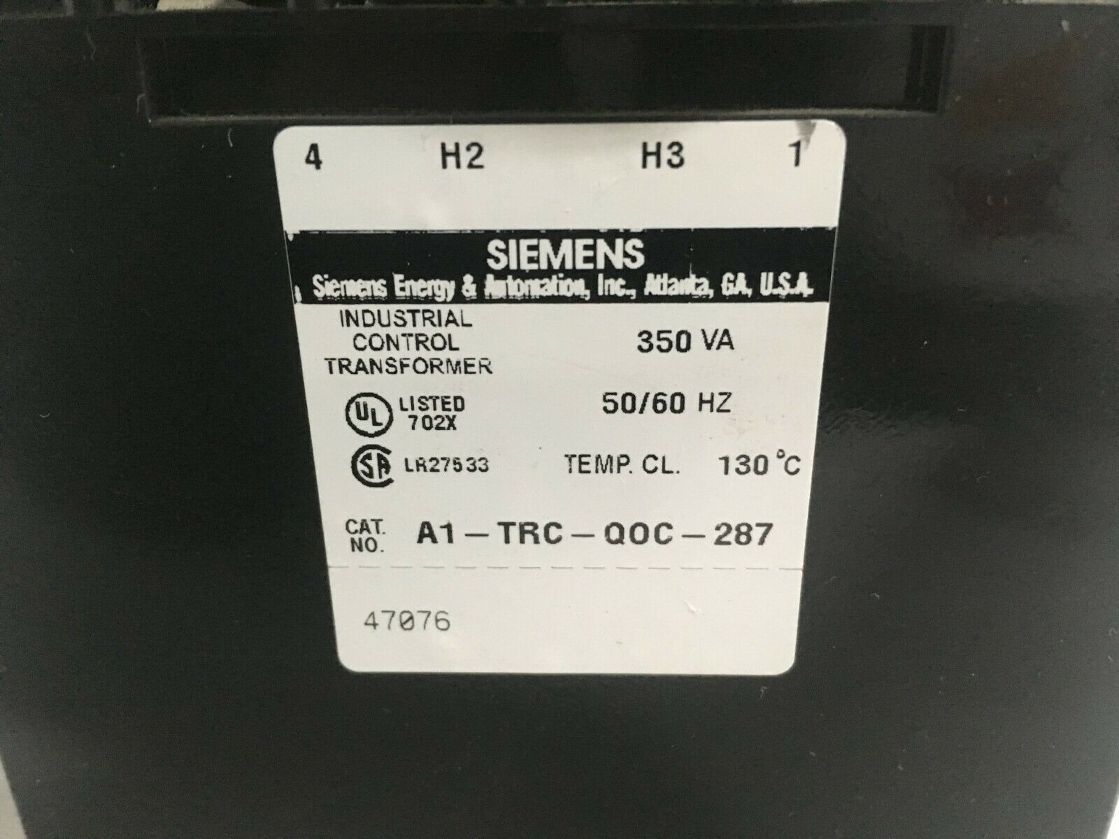 350VA 460V/230:230V Siemens Control Transformer A1-TRC-Q0C-287 